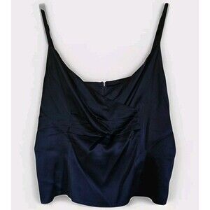 ST JOHN Camisole Cami Women's Large Silk Black Evening Elegant Sexy Versatile